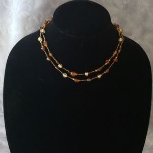 Beaded Amber necklace